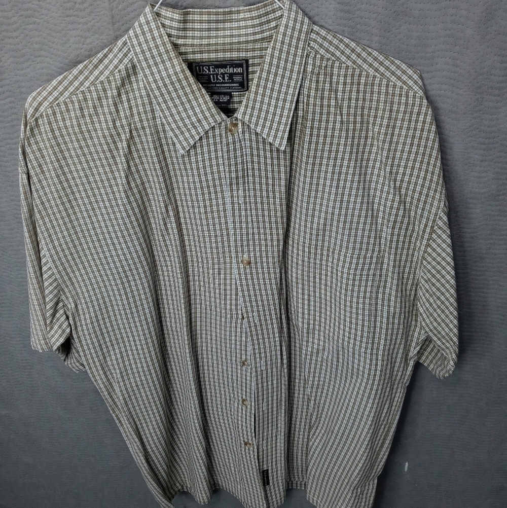 U.S.Expedition U.S.E. men's short sleeve button fr